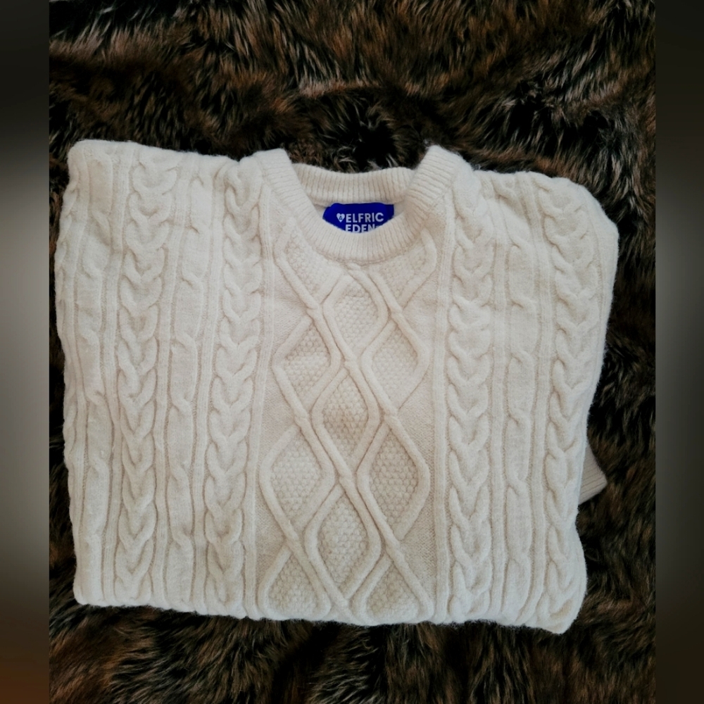 Aelfric Eden Men's Cream Cable Knit Sweater
